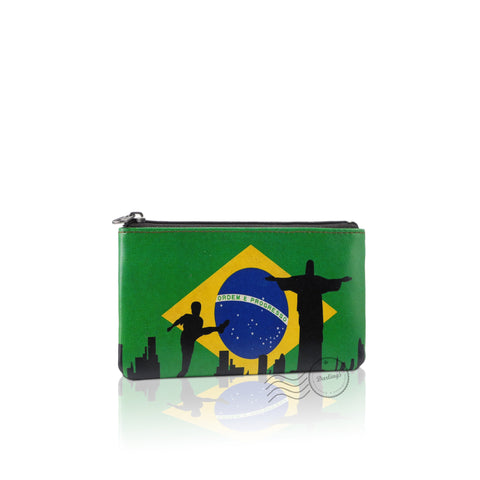 WTT803 - Leather Coin Purse - Brazil Flag