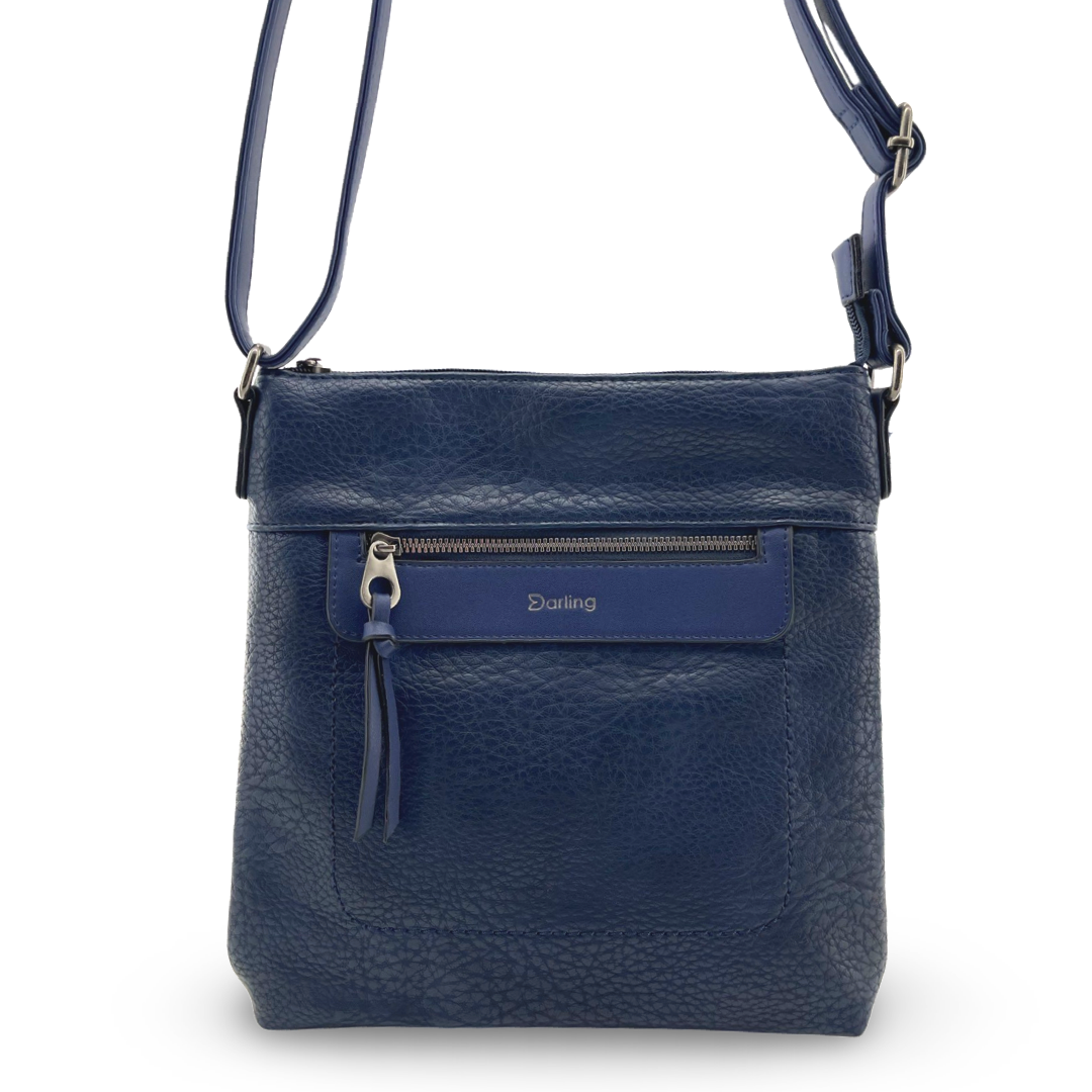 YD-7927 - Vegan Leather Flat Shoulder Bag - Medium Small - 9 Colors