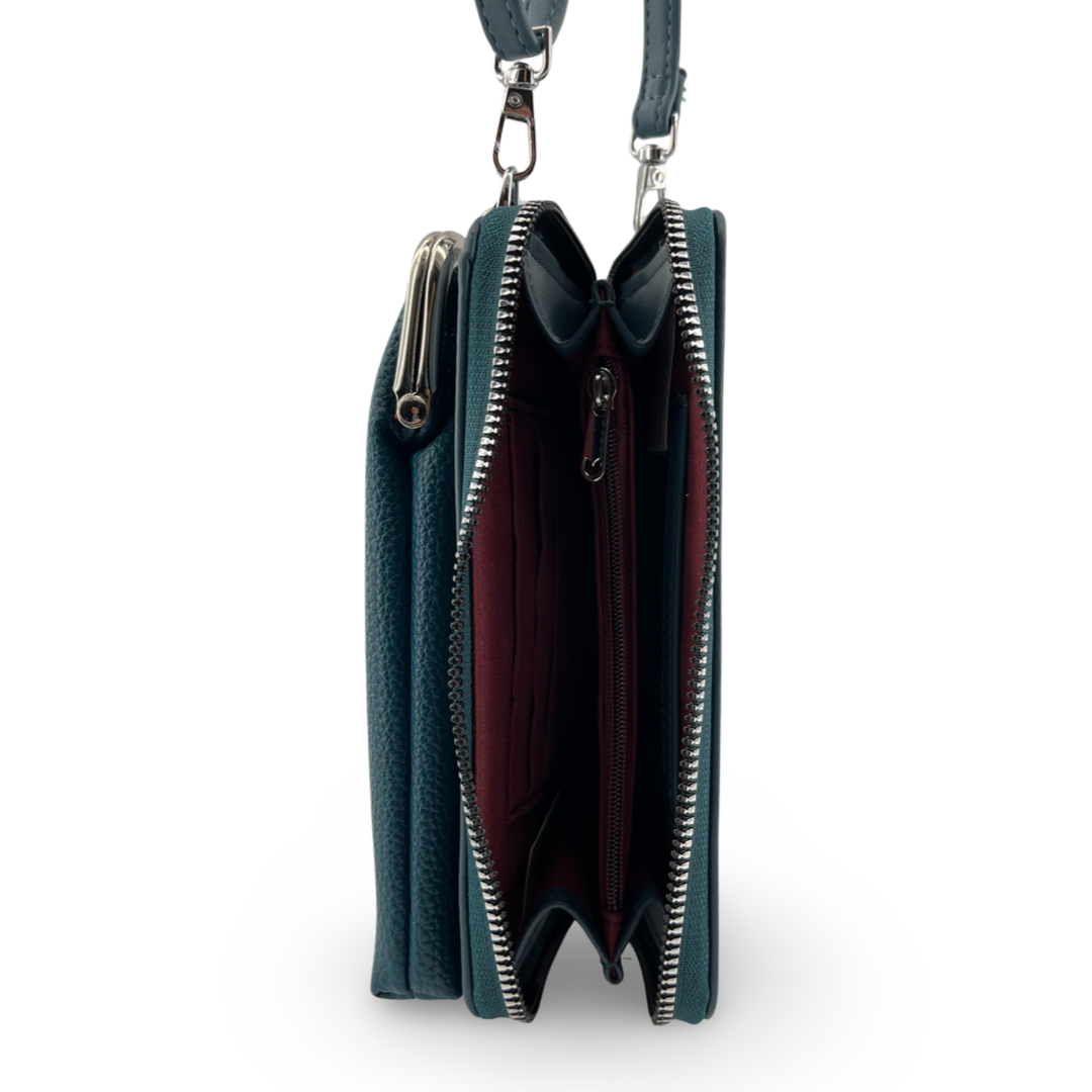 WD-08 - Darling‘s Double Side Wallet + Pouch / Crossbody With Strap - 5 Colors