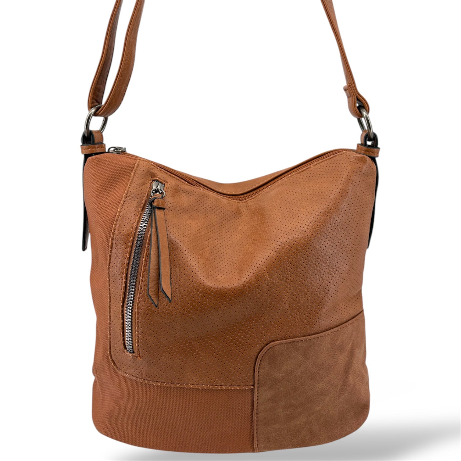 7355 - Patch Design Vegan Hobo Bag - 8 Colors NEW