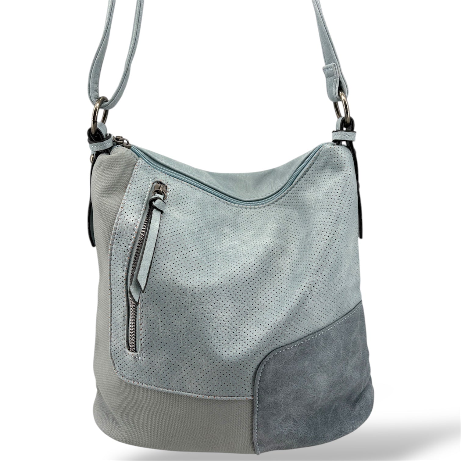 7355 - Patch Design Vegan Hobo Bag - 8 Colors NEW