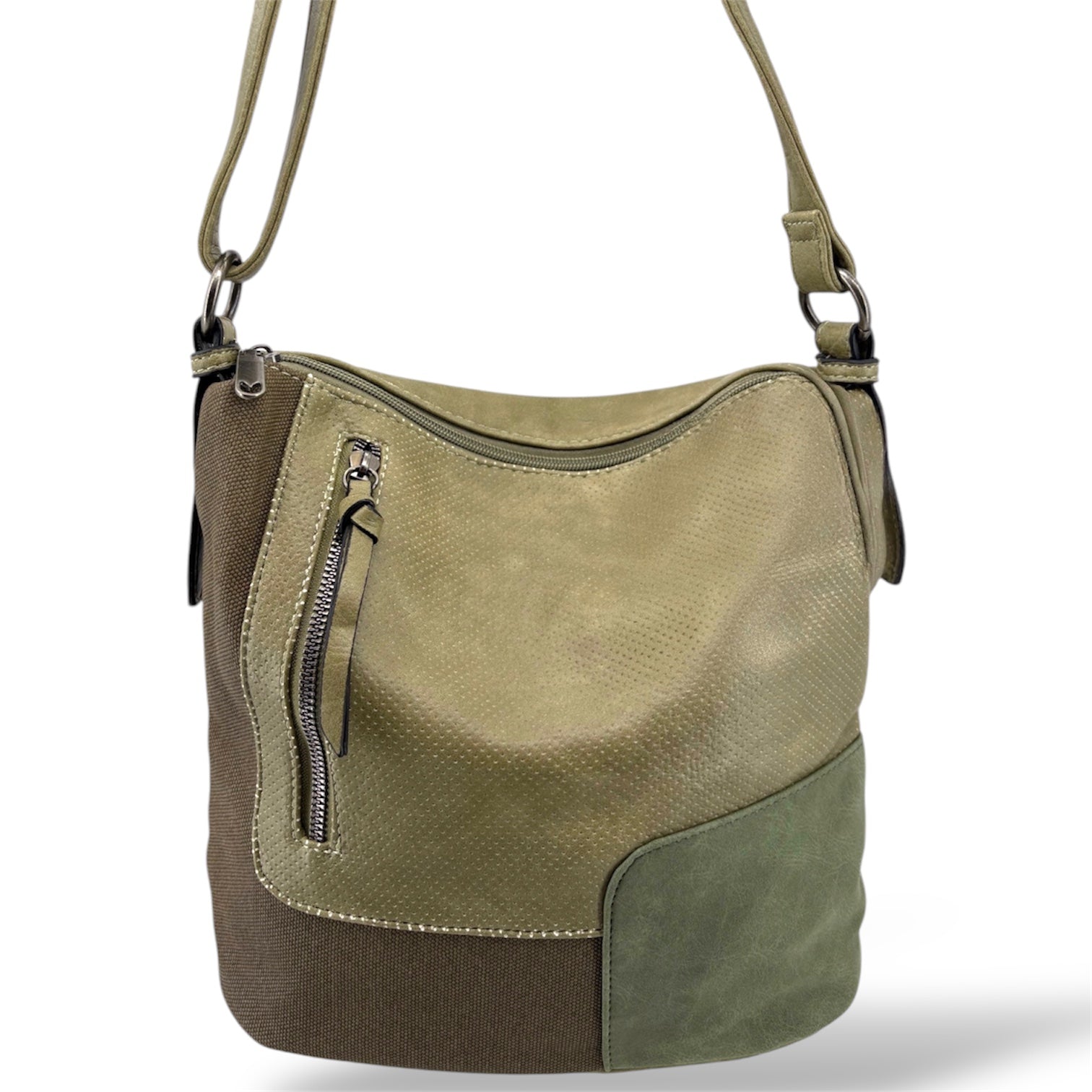 7355 - Patch Design Vegan Hobo Bag - 8 Colors NEW