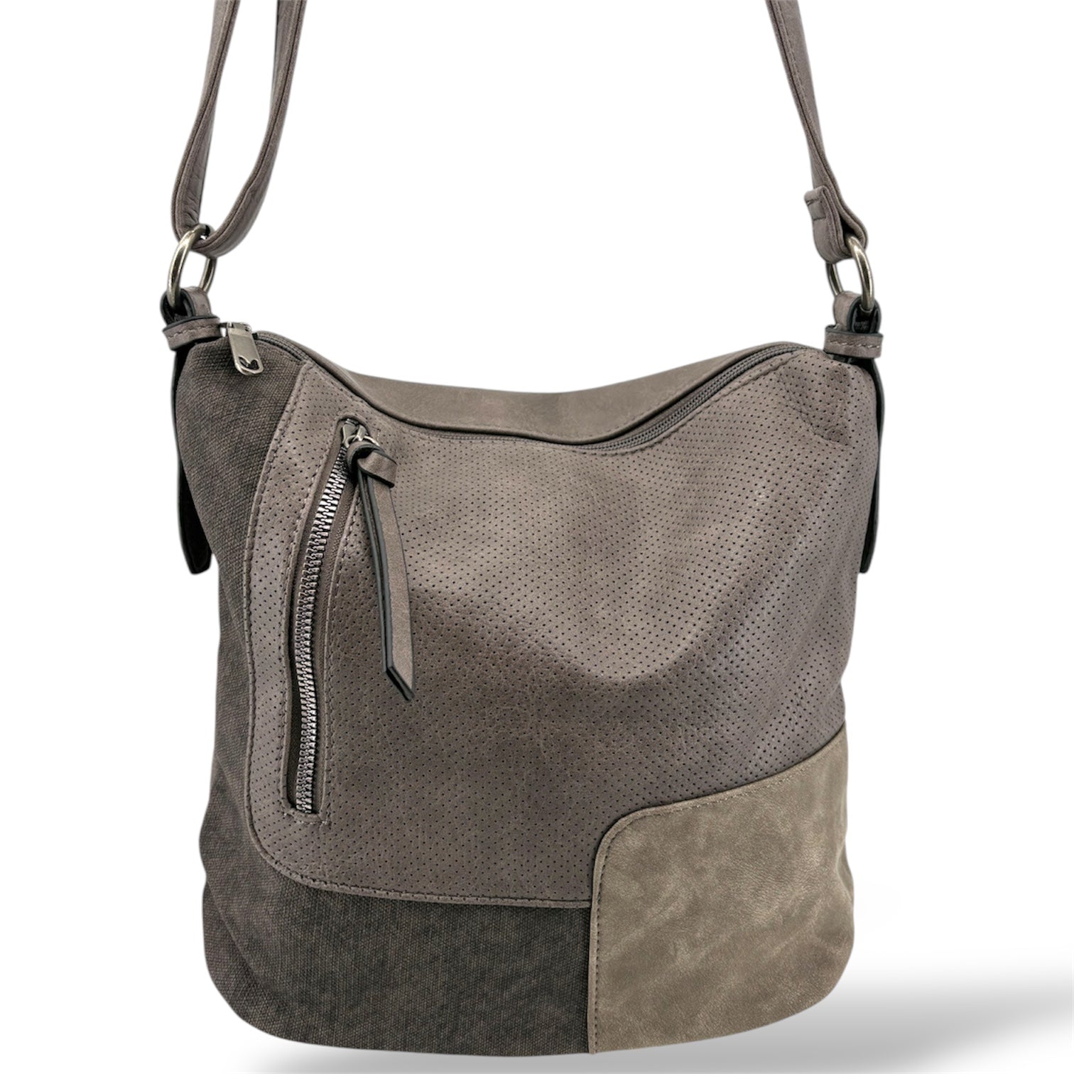 7355 - Patch Design Vegan Hobo Bag - 8 Colors NEW