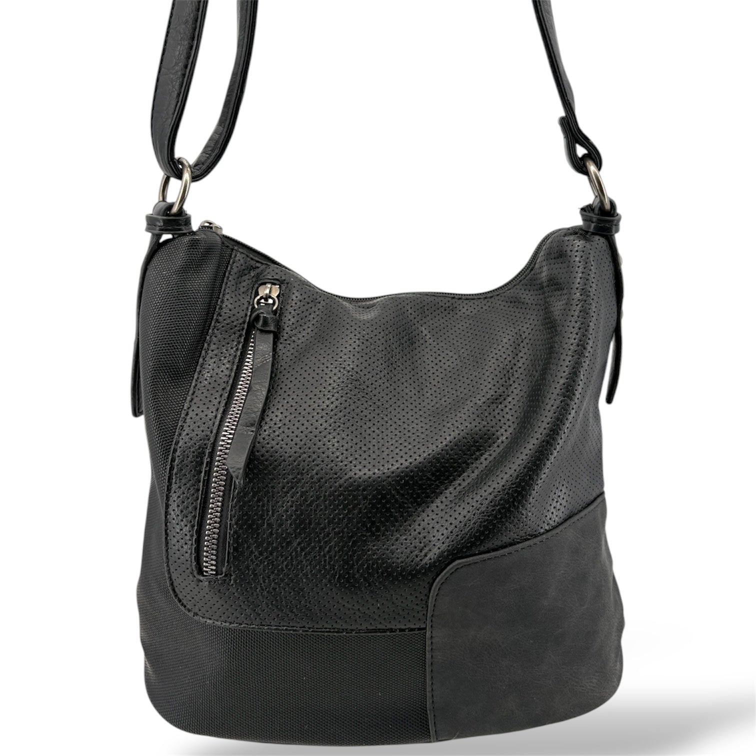 7355 - Patch Design Vegan Hobo Bag - 8 Colors NEW