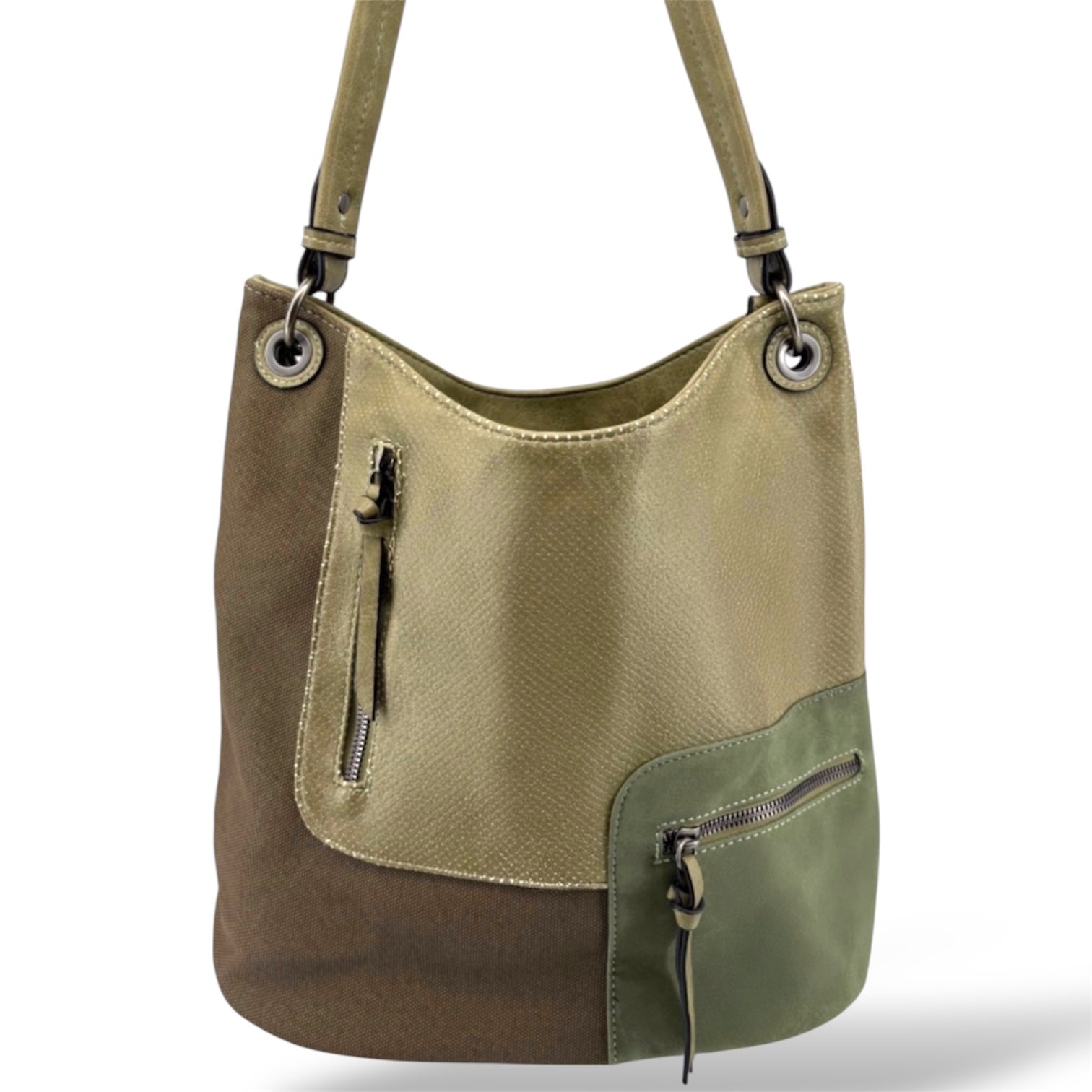 YD-7358 - Patch Design Hob Shoulder Bag - 8 color