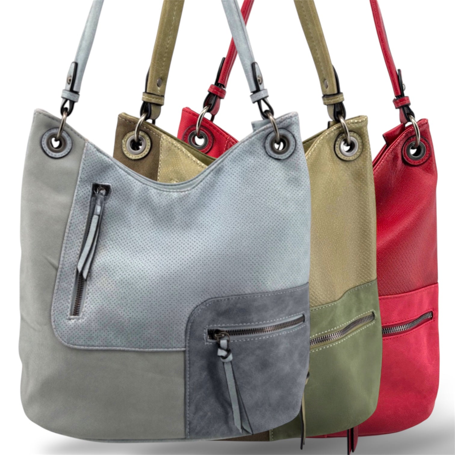 YD-7358 - Patch Design Hob Shoulder Bag - 8 color