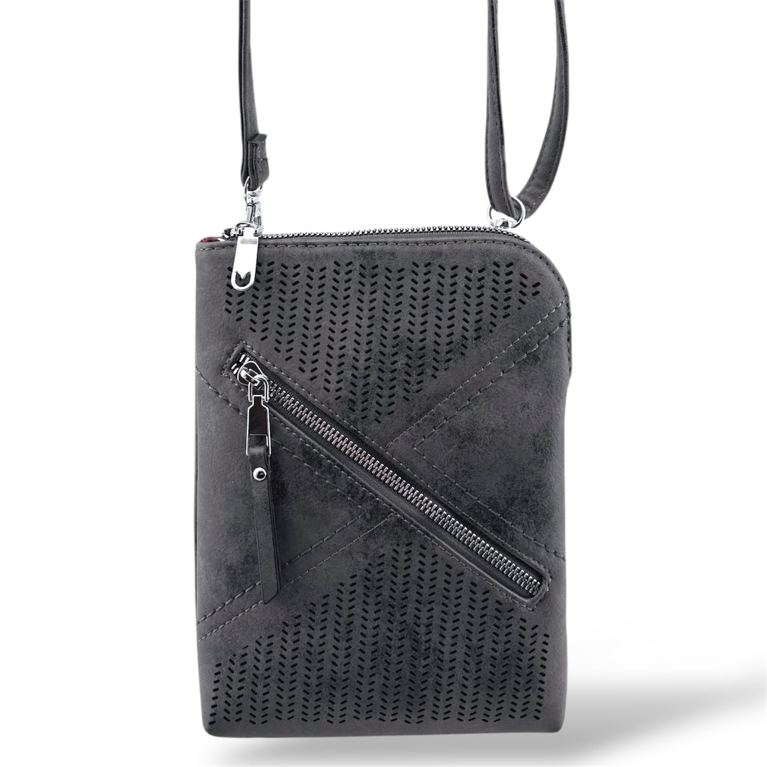 8023 - Suede Design CrossBody Bag - Large - 12 Color NEW