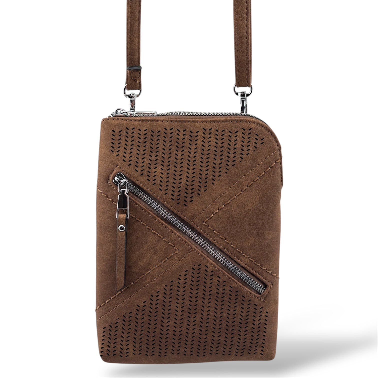 8023 - Suede Design CrossBody Bag - Large - 12 Color NEW