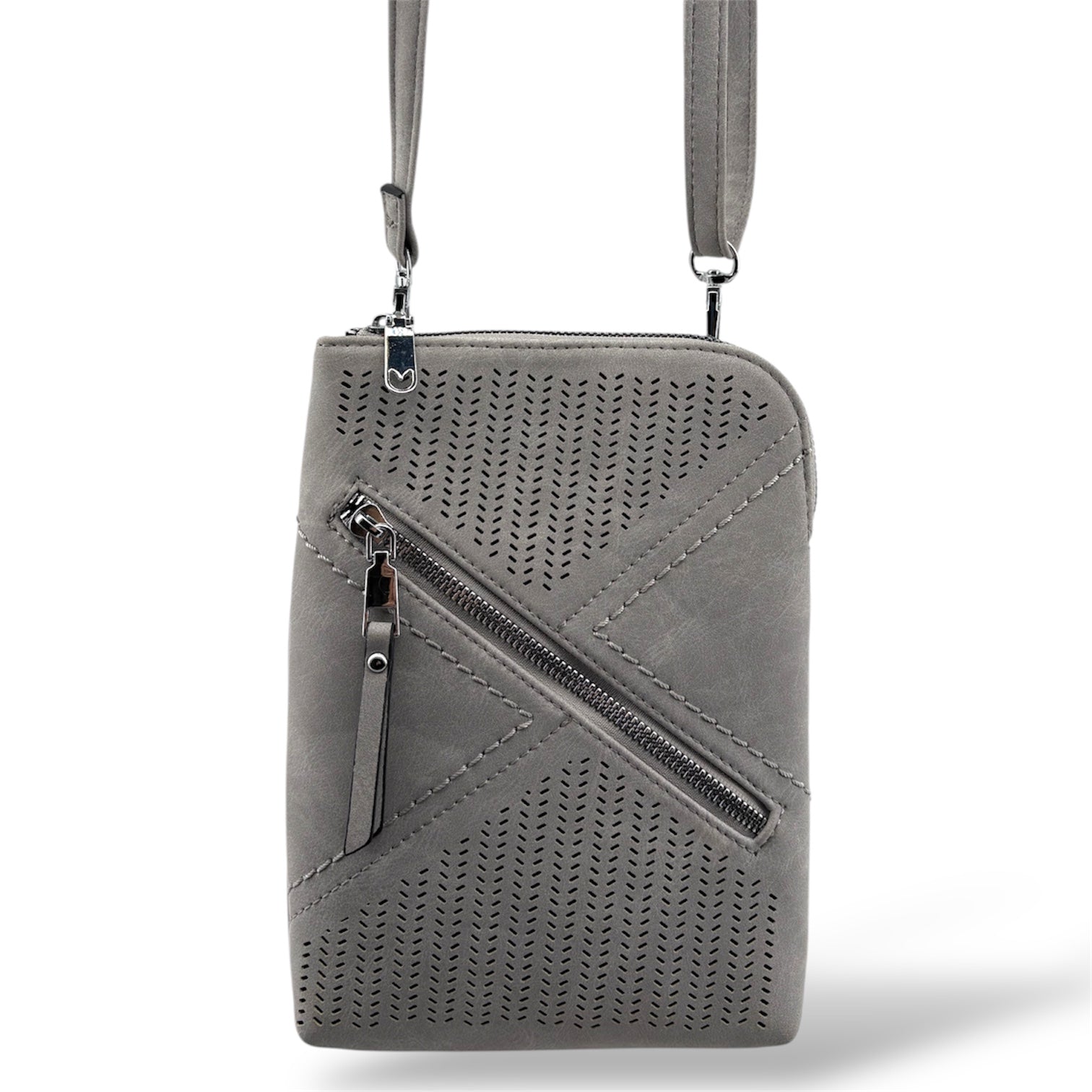 8023 - Suede Design CrossBody Bag - Large - 12 Color NEW