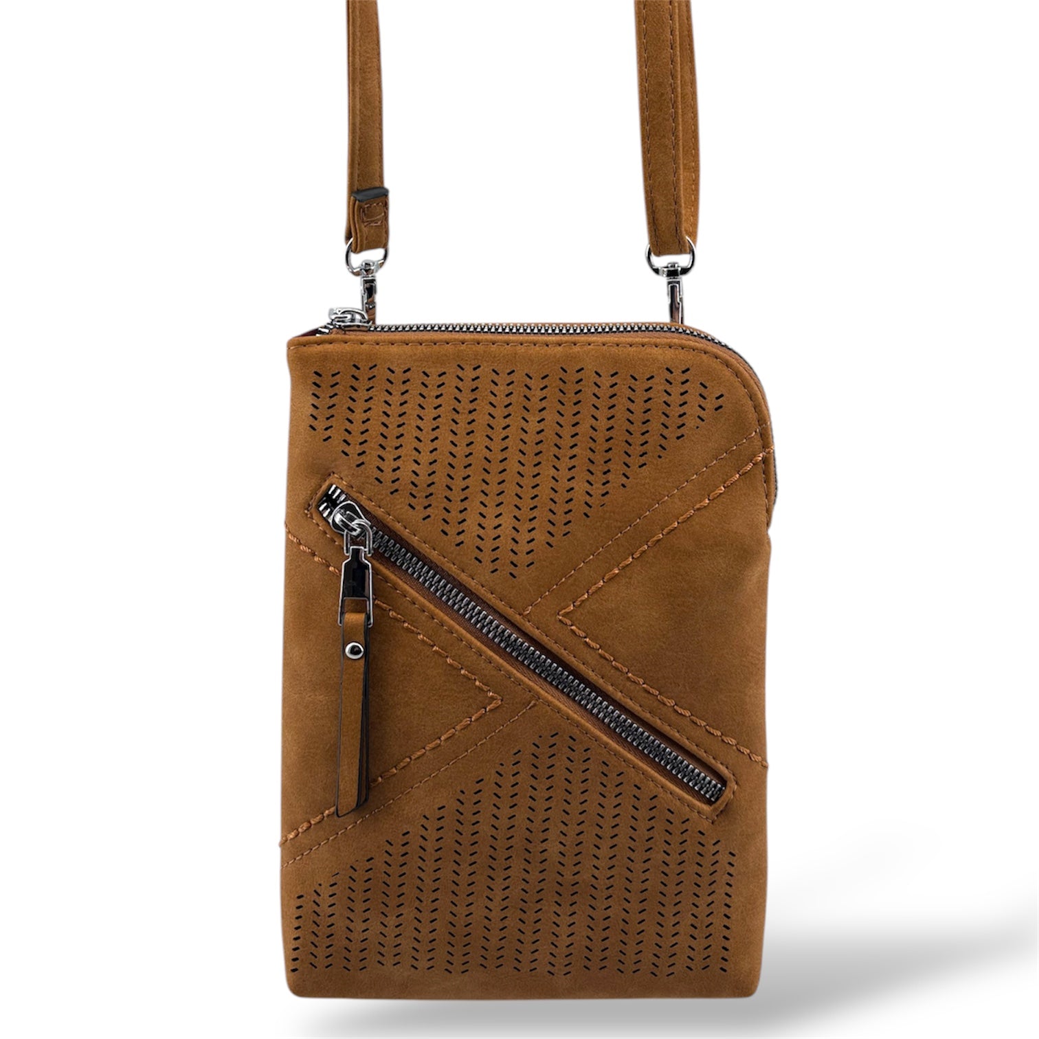 8023 - Suede Design CrossBody Bag - Large - 12 Color NEW