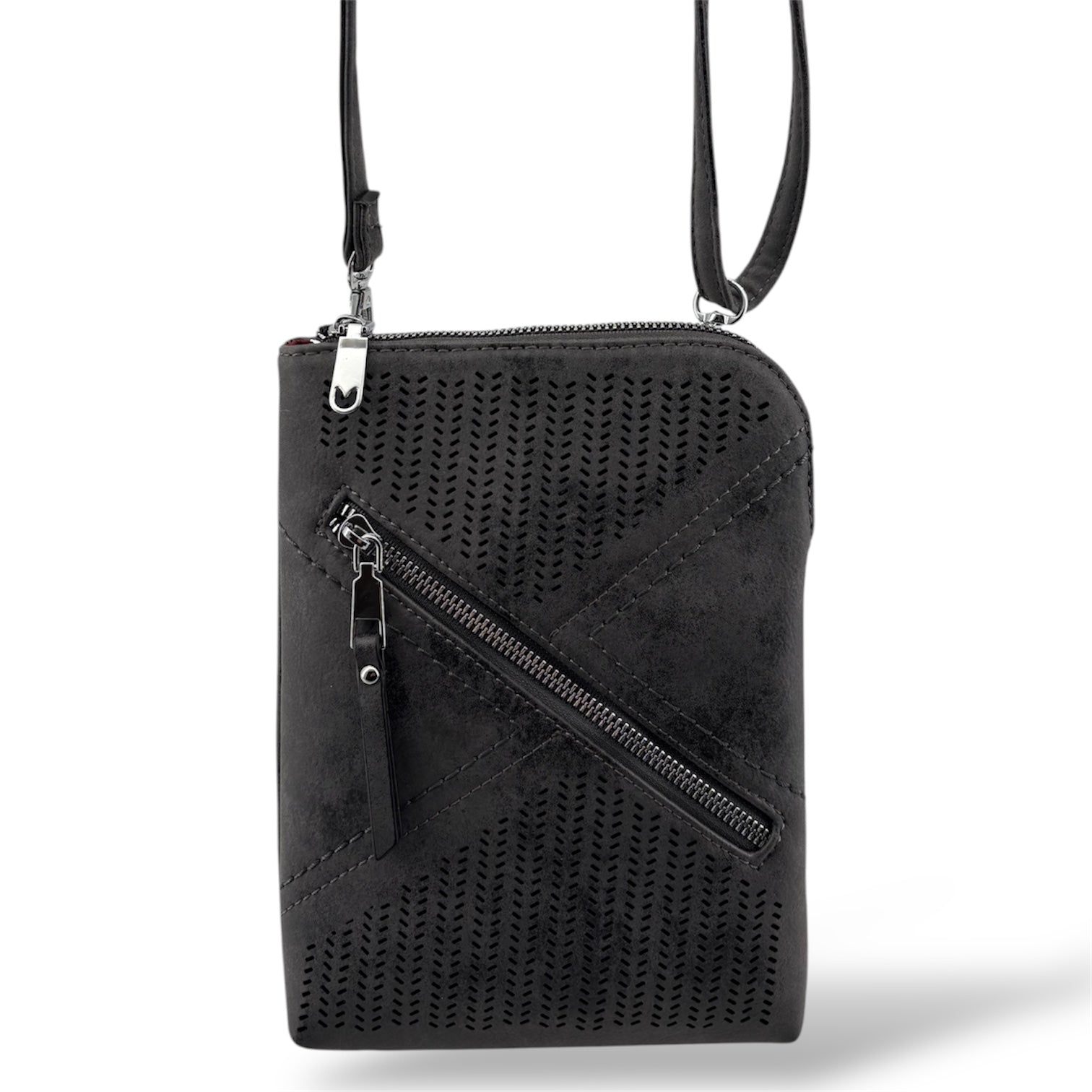 8023 - Suede Design CrossBody Bag - Large - 12 Color NEW