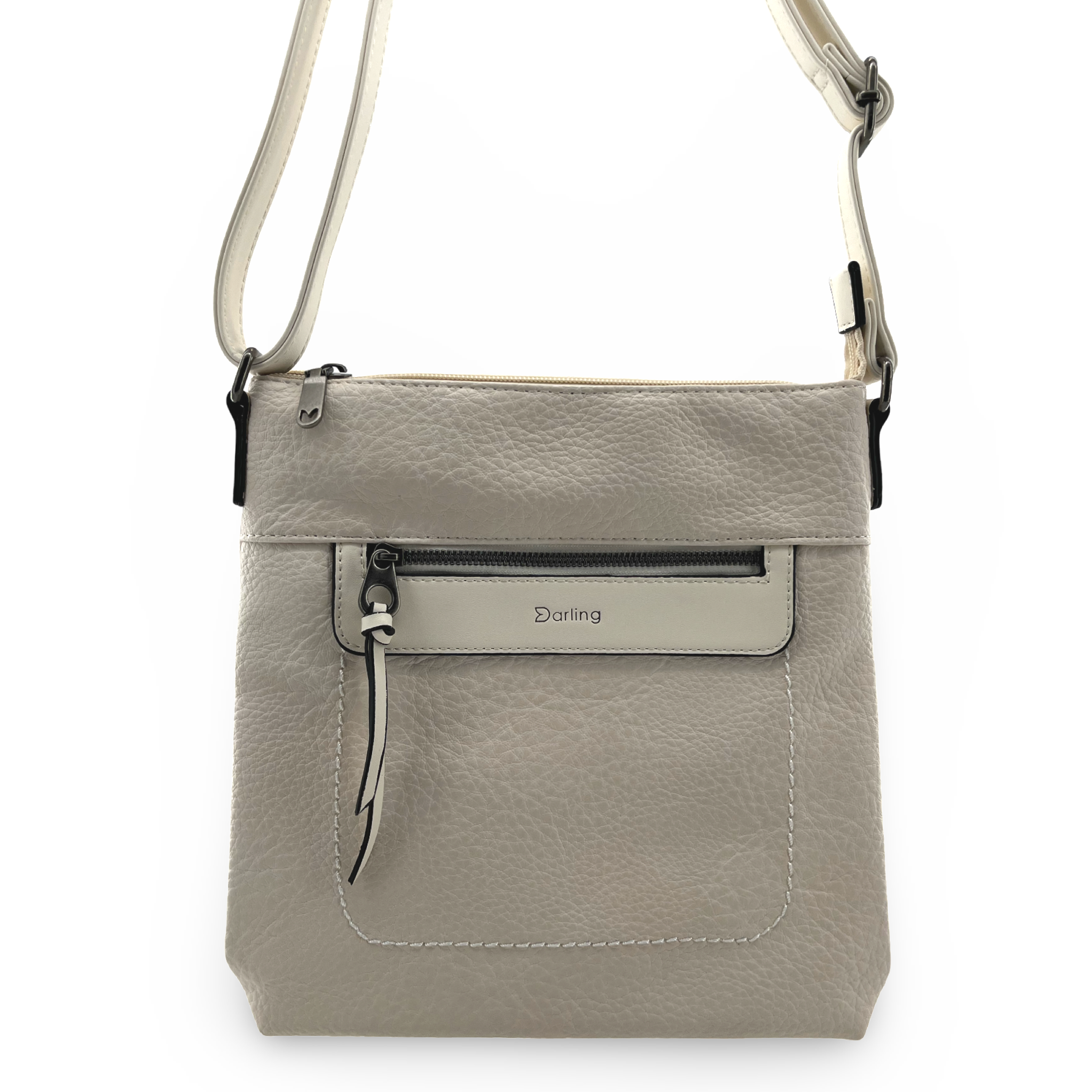 YD-7927 - Vegan Leather Flat Shoulder Bag - Medium Small - 9 Colors