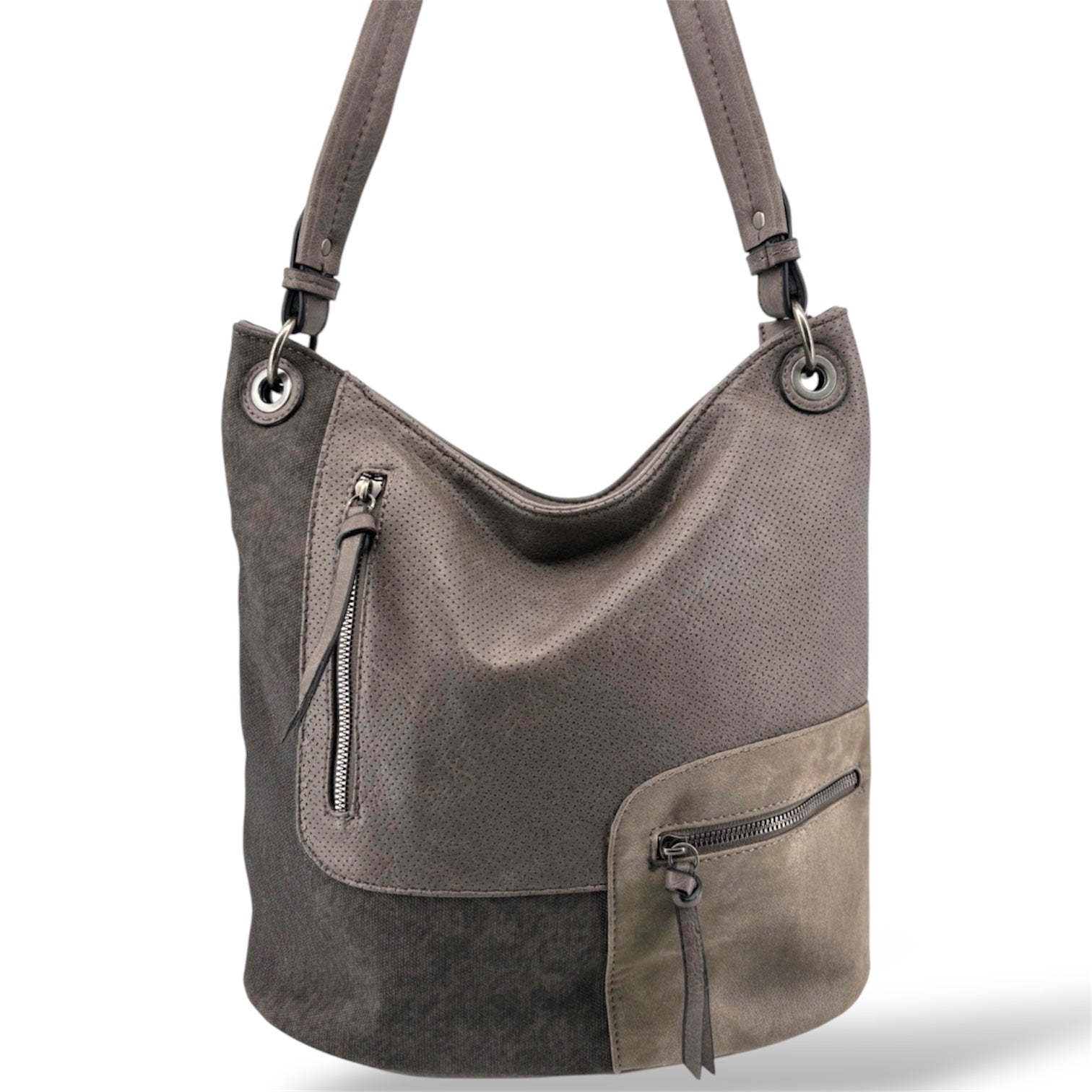 YD-7358 - Patch Design Hob Shoulder Bag - 8 color
