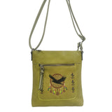 CD-7927 - Native Design Vegan Leather Flat Shoulder Bag - 6 Colors