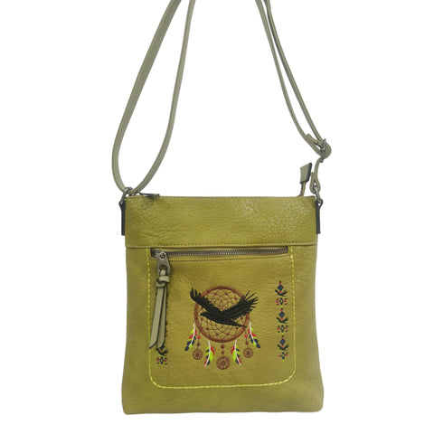 CD-7927 - Native Design Vegan Leather Flat Shoulder Bag - 6 Colors