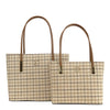 GS-1036EN - Checkered Linen Totes - 2 Bags Set