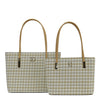 GS-1036EN - Checkered Linen Totes - 2 Bags Set