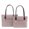 GS-1036EN - Checkered Linen Totes - 2 Bags Set