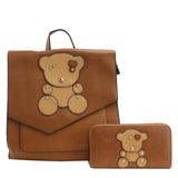 GS-201-T2 - Teddy Bear Backpack 2 Bags Set - 4 Colors