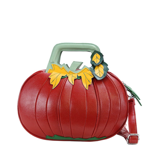 HAM-9260 - Tomato / Pumpkin Design Handbag - Red
