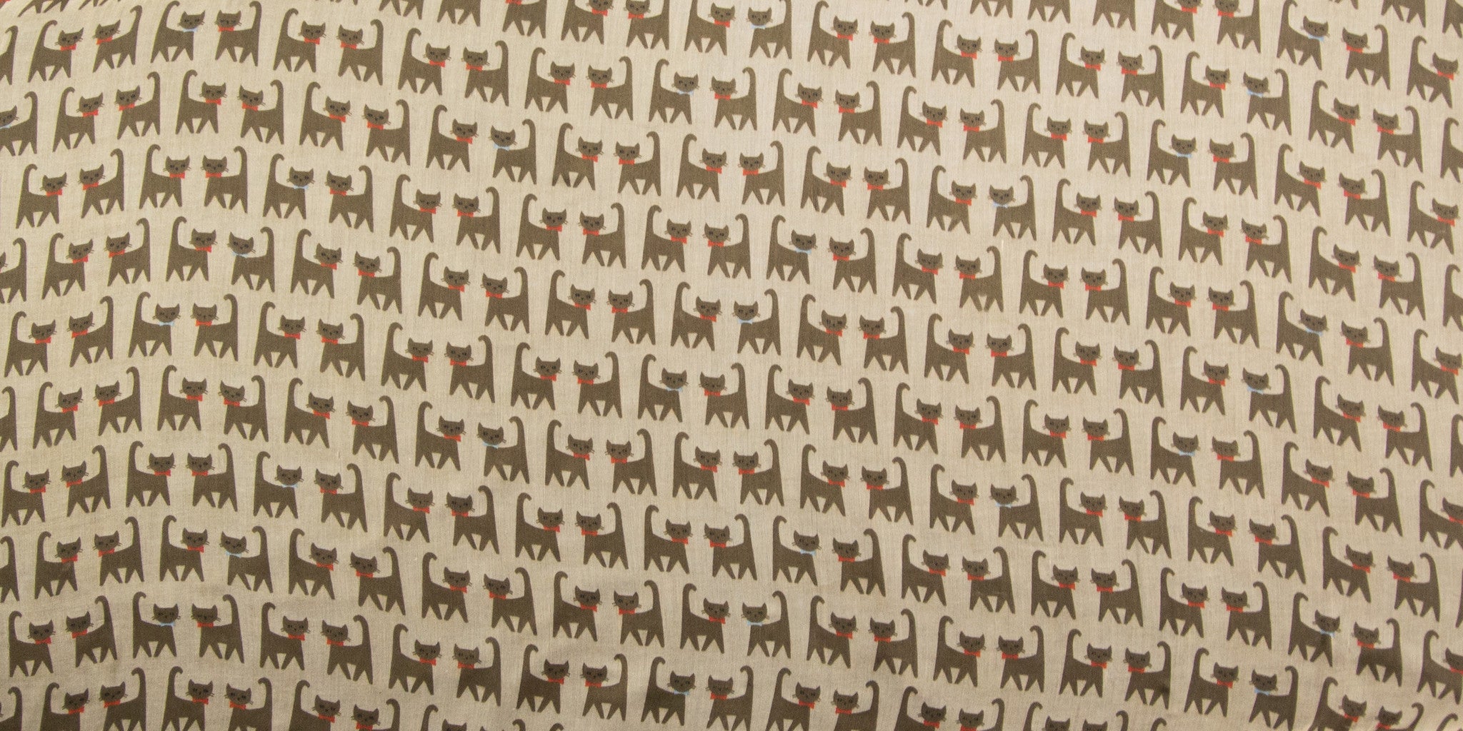 SAB01 - Cat Pattern Oblong Scarf - Khaki