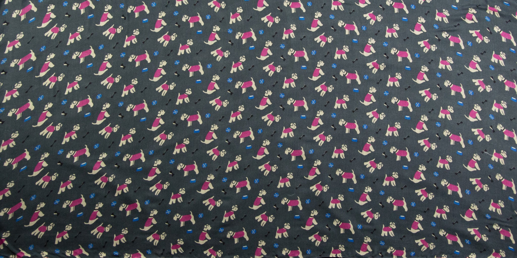 SAB01 - Puppy Pattern Oblong Scarf - Black