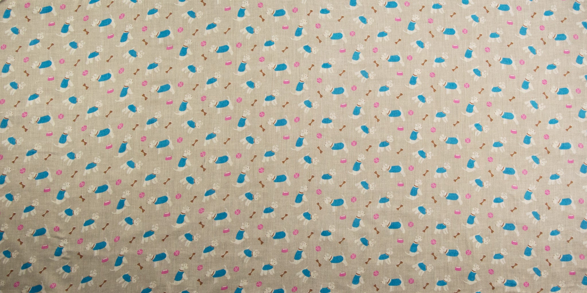 SAB01 - Puppy Dog Pattern Oblong Scarf - Khaki