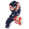 SAB02 -  Stars & Stripes Pattern Oblong Scarf - Crackle