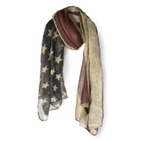 SAB02 - United States Flag Pattern Oblong Scarf - Vintage