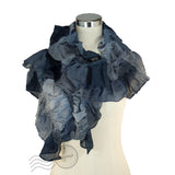 SSY319-02 Water-colour Crinkle Scarf Navy Blue