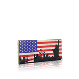 WTT-801 - Leather Wallet - Long - United States Flag