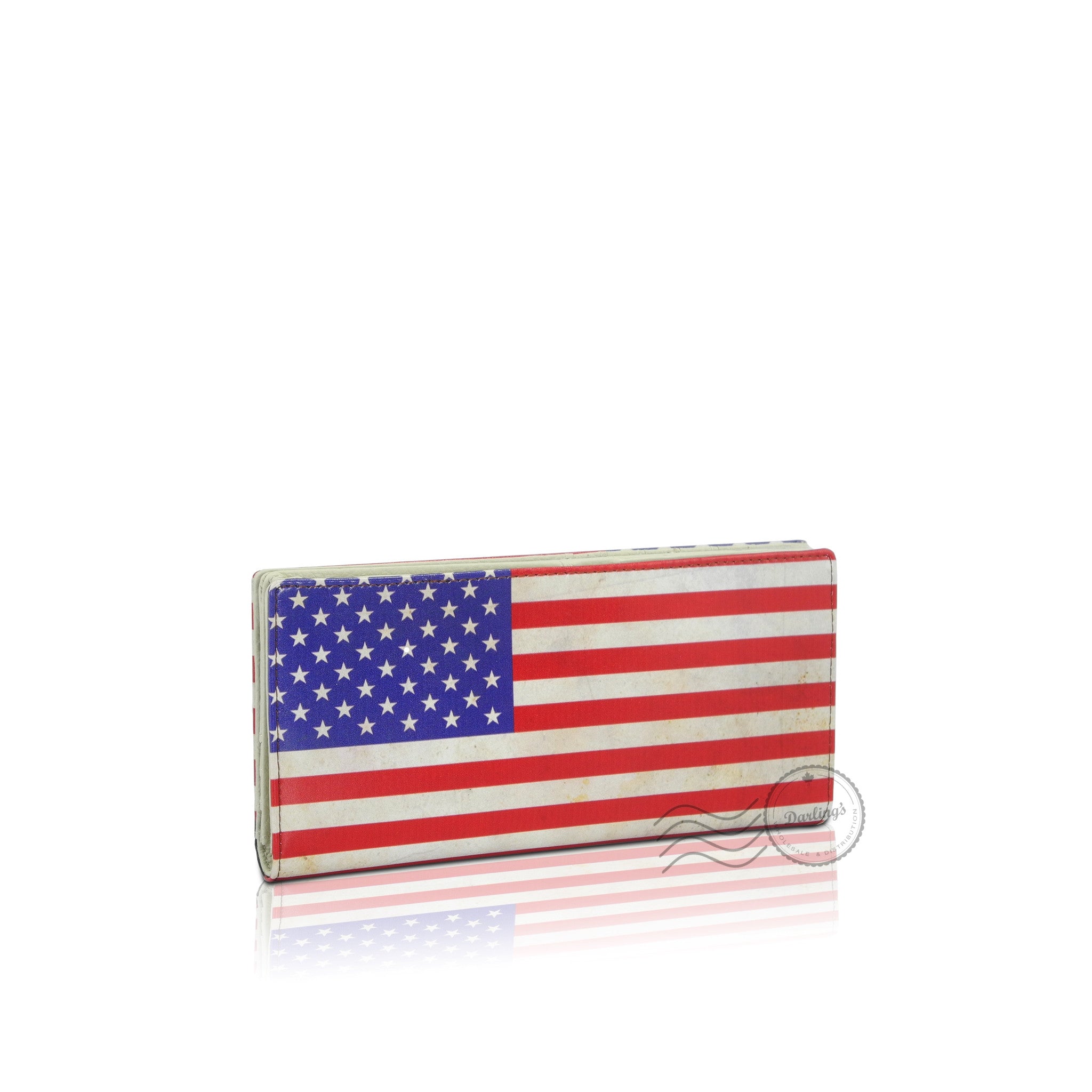 WTT-801 - Leather Wallet - Long - United States Flag