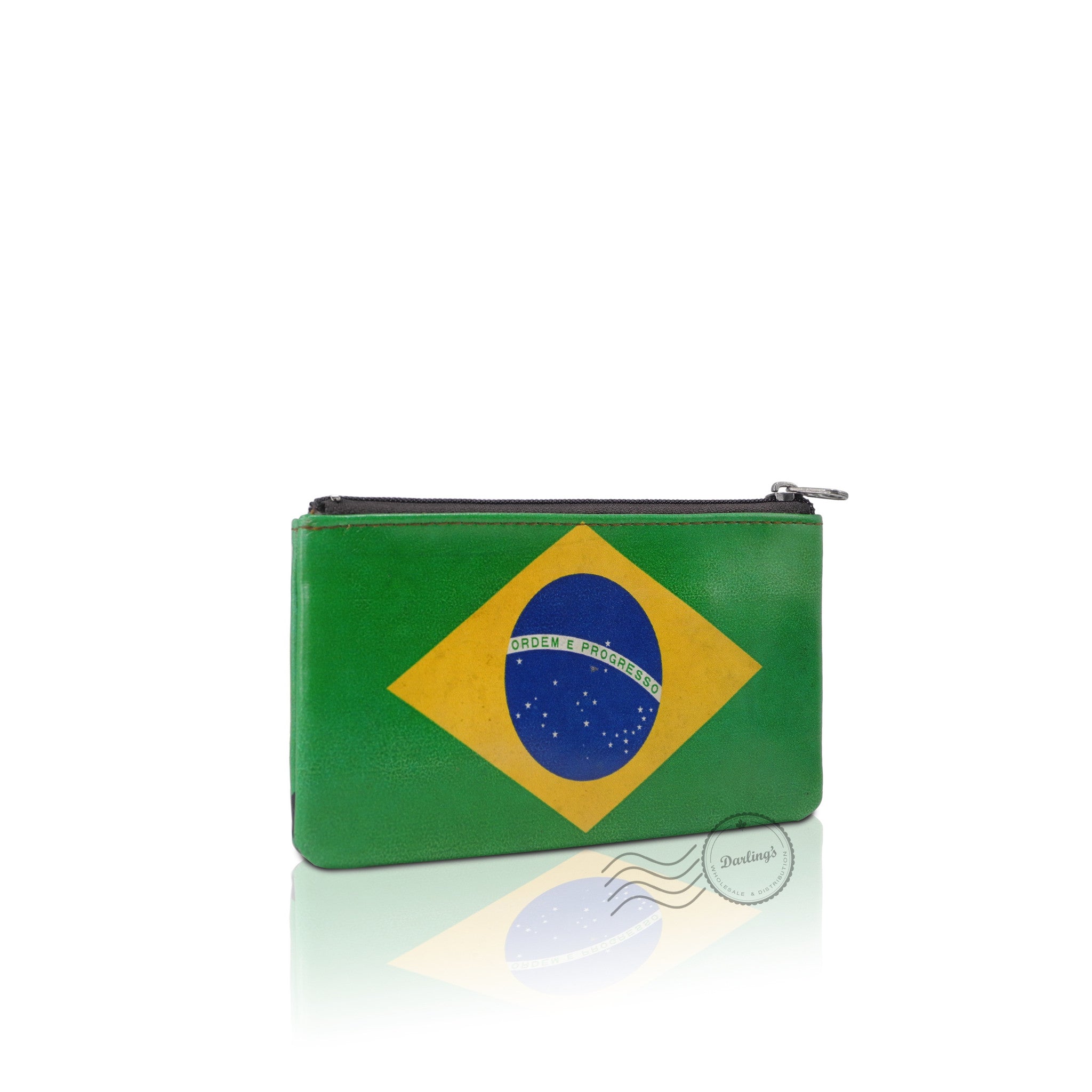 WTT803 - Leather Coin Purse - Brazil Flag