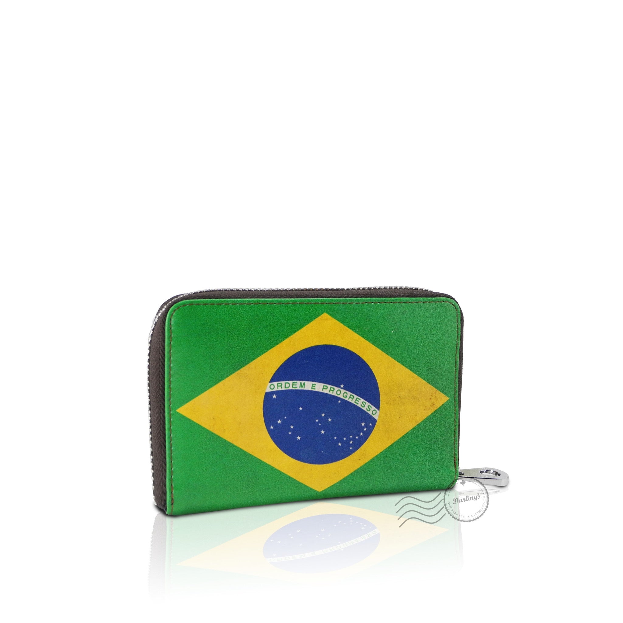 WTT902 - Leather Wallet - Medium - Brazil Flag