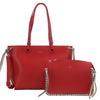 YD-8219 - Darling Braided Shoulder Tote - 2 Bag Set - 2 Colors