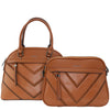 YD-7578 - Chevron Pattern Handbag & Shoulder Bag - 2 Bag Set - 5 Colors