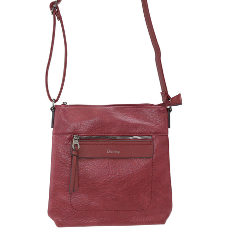 [Pre Order] YD-7927 - Vegan Leather Flat Shoulder Bag - Medium Small - 12 Colors
