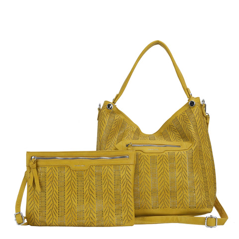 YD-8207 - Hobo + Flat Vegan 2 Bag Set - 5 Colors